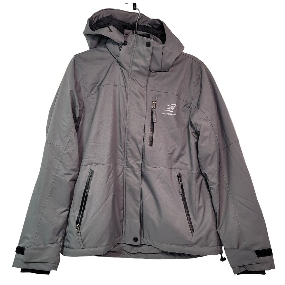 Women's Waterproof Sky Jacket Windproof Hooded Raincoat For Winter  Gray Large